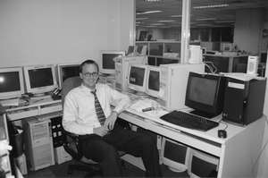 Andrej in his office (aka server room) - 2000